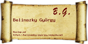 Belinszky György névjegykártya